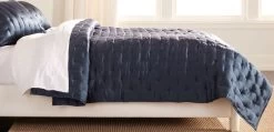 Washed Silk Full/Queen Coverlet, Navy
