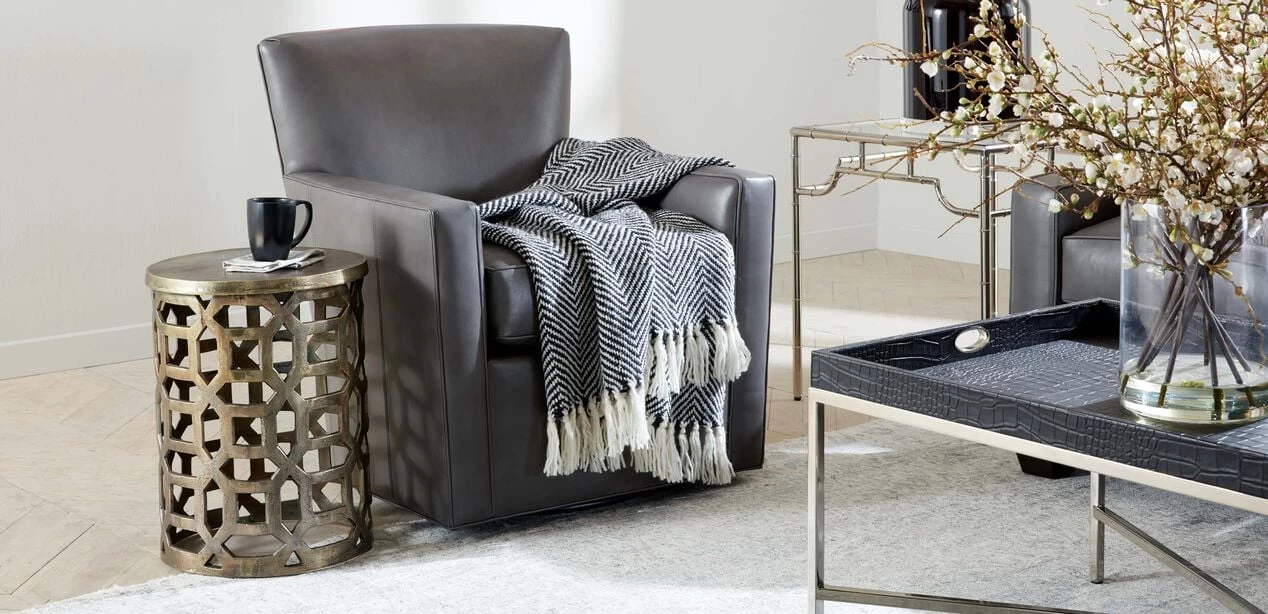 Turner Leather Swivel Chair, Quick Ship - Image 6