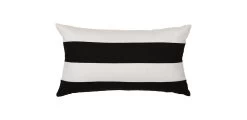 Black And White Stripe Outdoor Lumbar Pillow