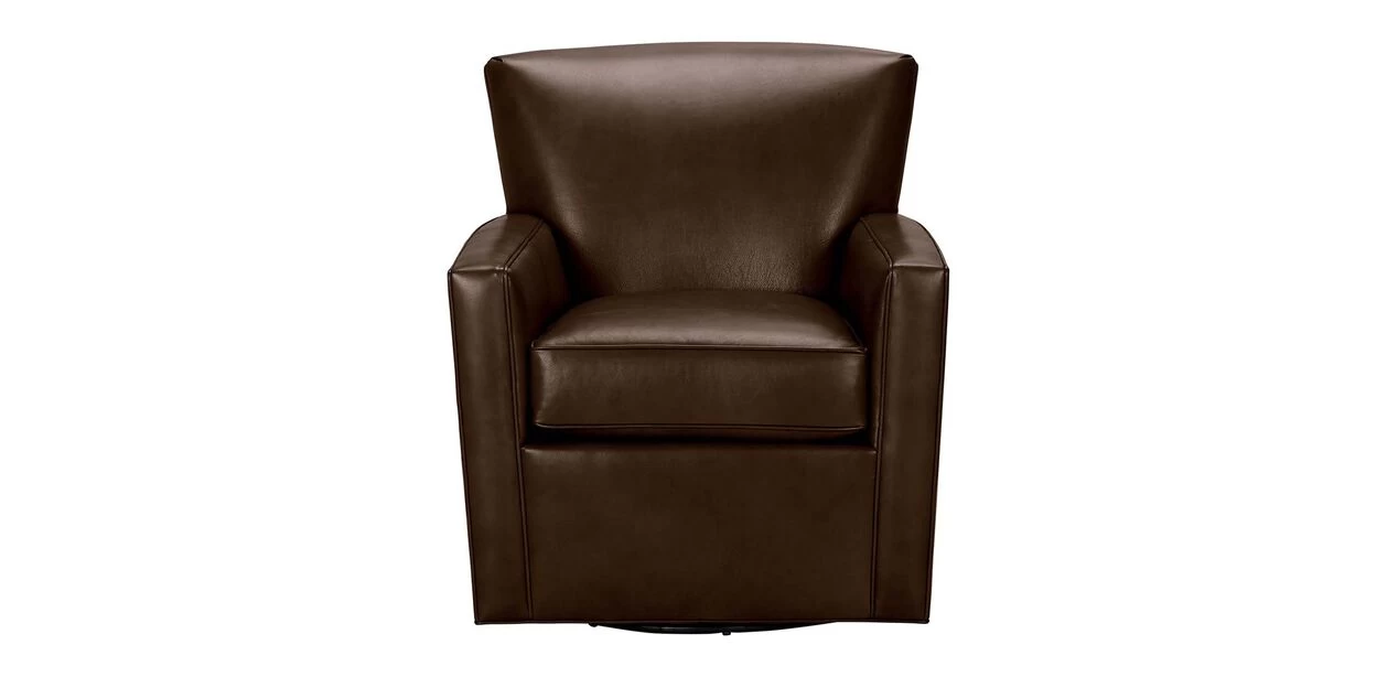 Turner Leather Swivel Chair, Quick Ship