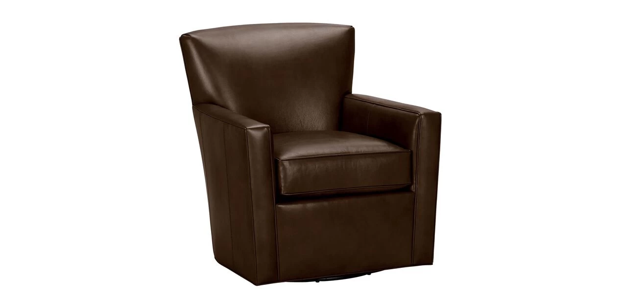 Turner Leather Swivel Chair, Quick Ship - Image 3