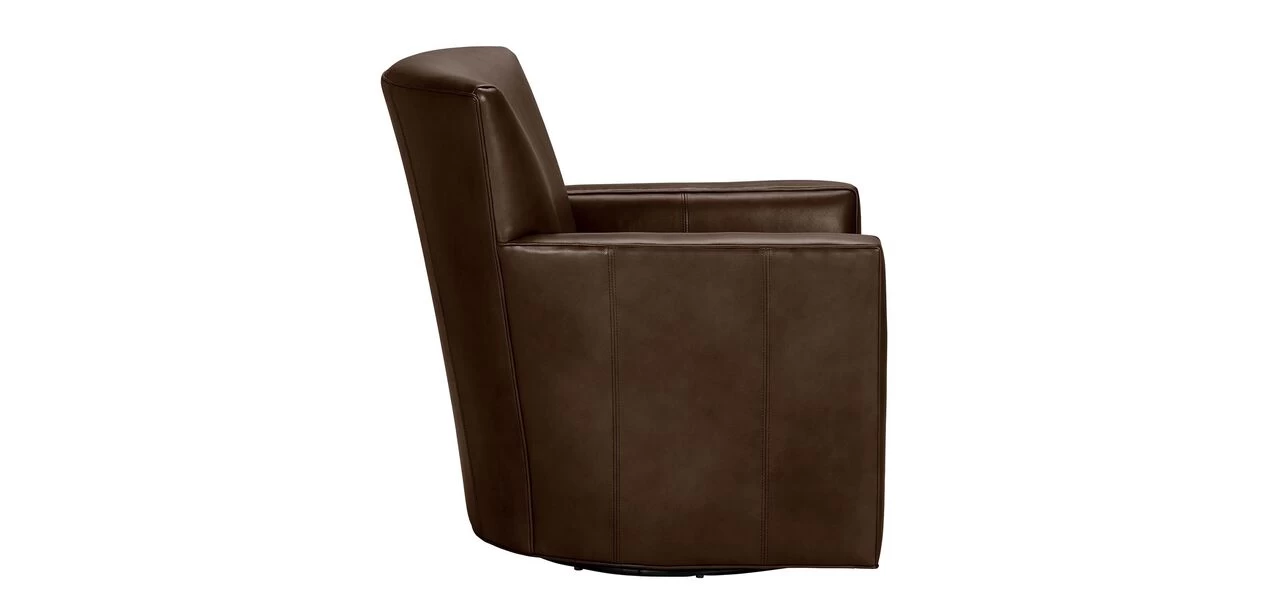 Turner Leather Swivel Chair, Quick Ship - Image 4