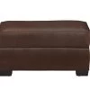 Spencer Leather Ottoman, Quick Ship
