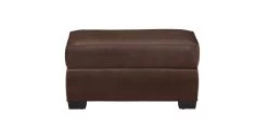 Spencer Leather Ottoman, Quick Ship