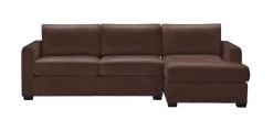Spencer Leather Track-Arm 2-Piece Sectional With Chaise, Quick Ship