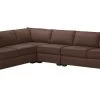Spencer Leather Track-Arm 4-Piece Sectional, Quick Ship