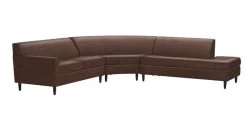 Marcus Leather 3-Piece Open End Sectional, Quick Ship