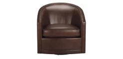 Baylee Leather Swivel Chair, Quick Ship