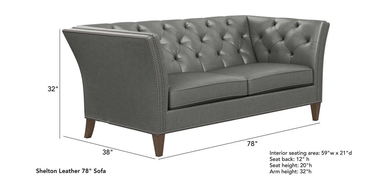 Shelton Leather Sofa, Quick Ship - Image 2