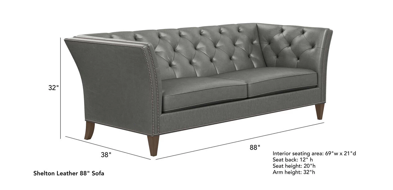 Shelton Leather Sofa, Quick Ship - Image 3