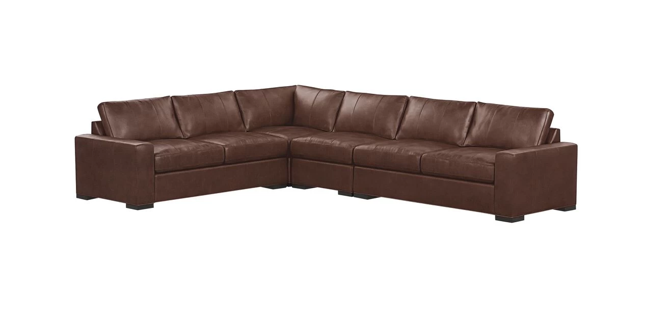 Conway Leather 4-Piece Sectional, Quick Ship