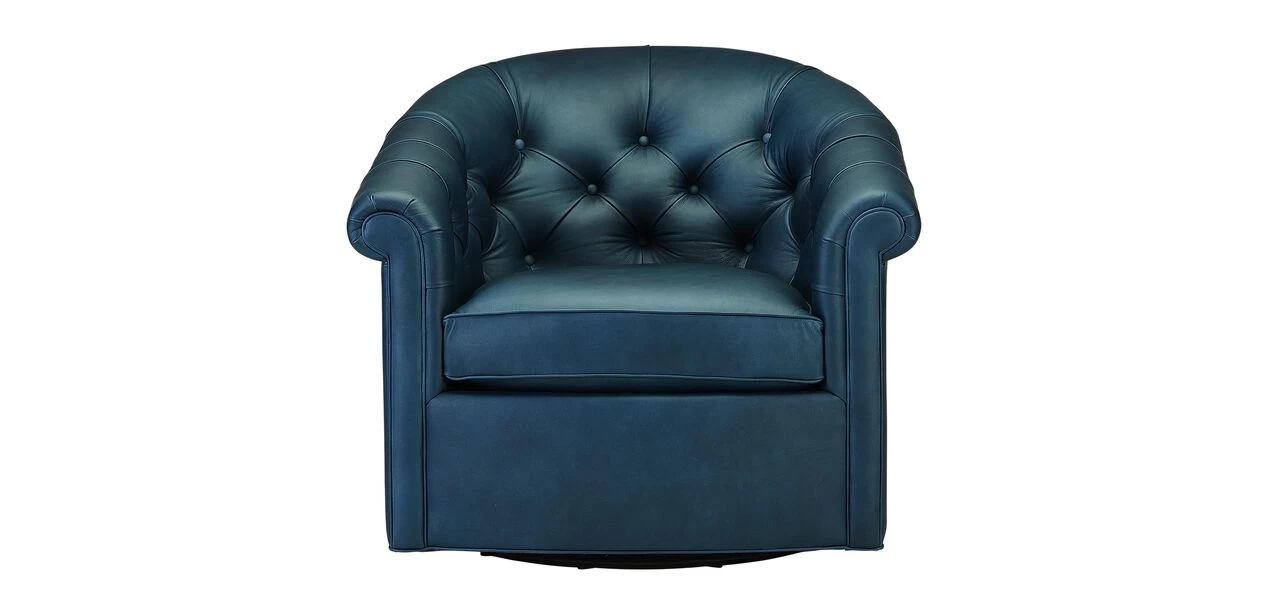 Clyde Leather Swivel Chair