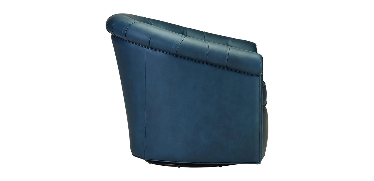 Clyde Leather Swivel Chair - Image 3