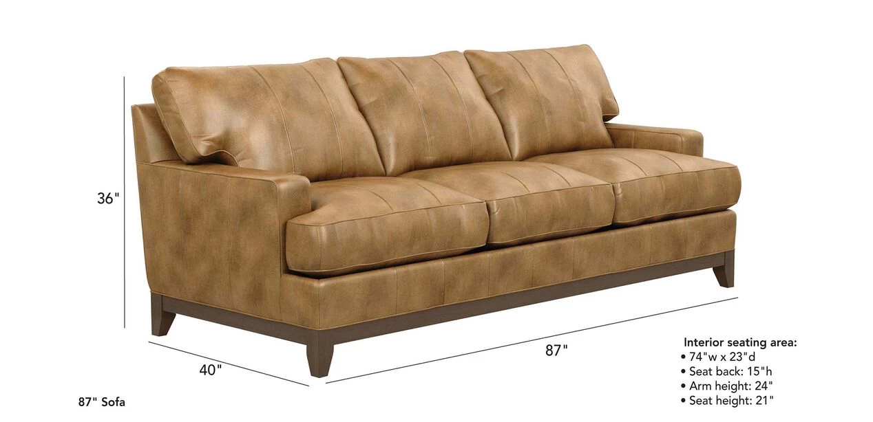 Arcata Leather Sofa, Quick Ship - Image 3