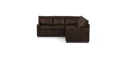 Bennett Track-Arm Leather Three-Piece Sectional