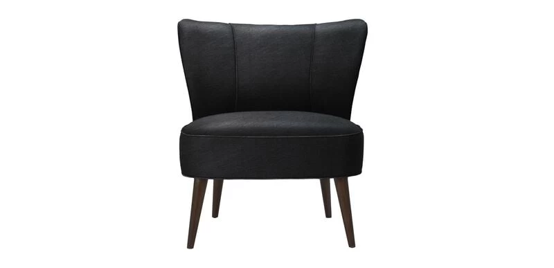 Saasha Curved-Back Leather Chair