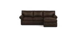 Retreat Leather Roll-Arm Two-Piece Sectional
