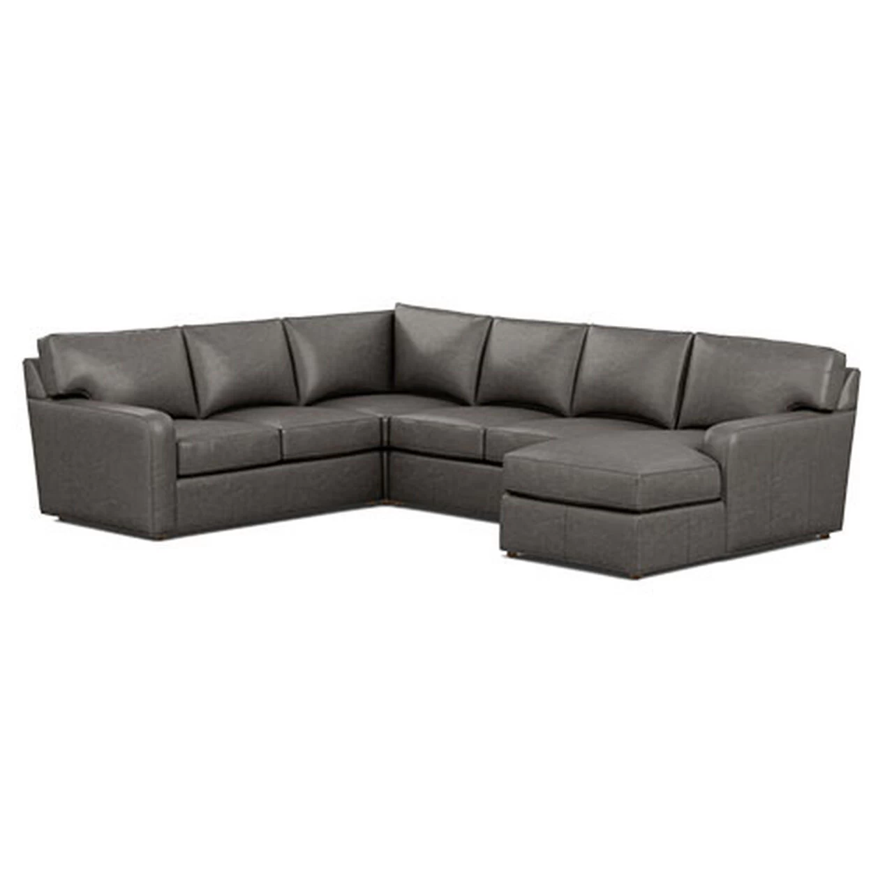 Retreat Track-Arm Leather Four-Piece Sectional With Chaise