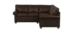 Bennett Roll-Arm Leather Three-Piece Sectional